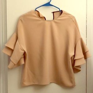Zara pale pink/cream blouse